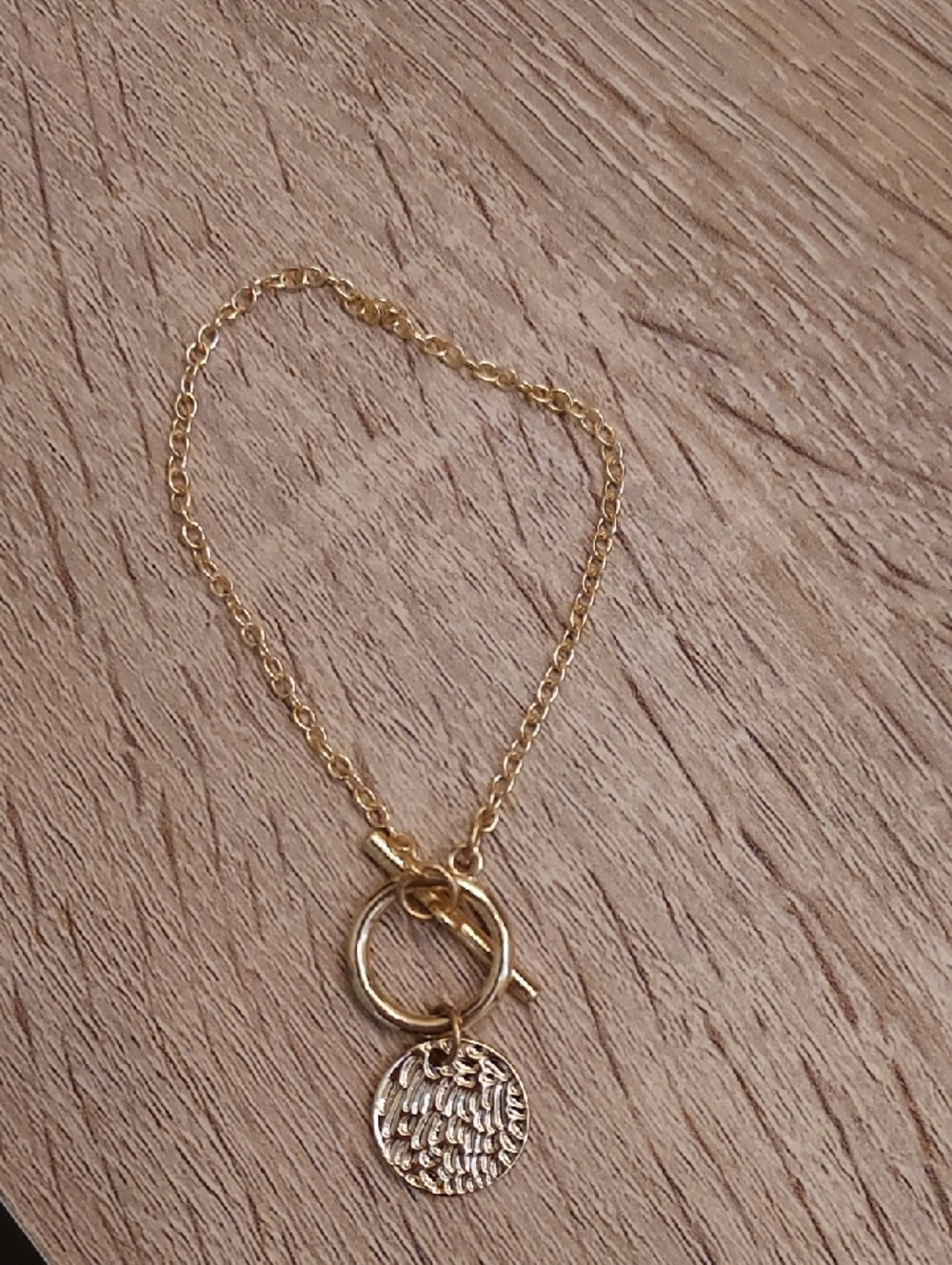 Goldtone Toggle Circle Pendant Bracelet - Women's Jewelry
